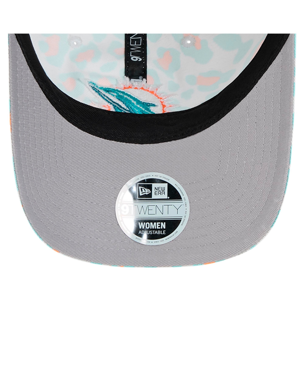 New Era Preschool White Miami Dolphins Active Leopard 9twenty Adjustable Hat In Blue