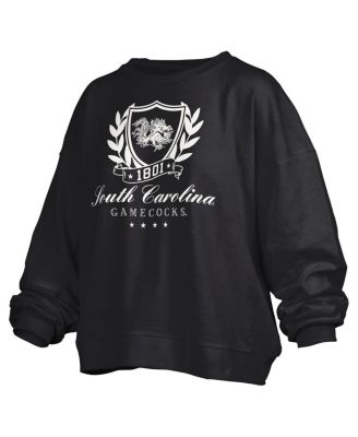 Women's Black South Carolina Gamecocks Big Aug Script Janice Oversized Pullover Sweatshirt