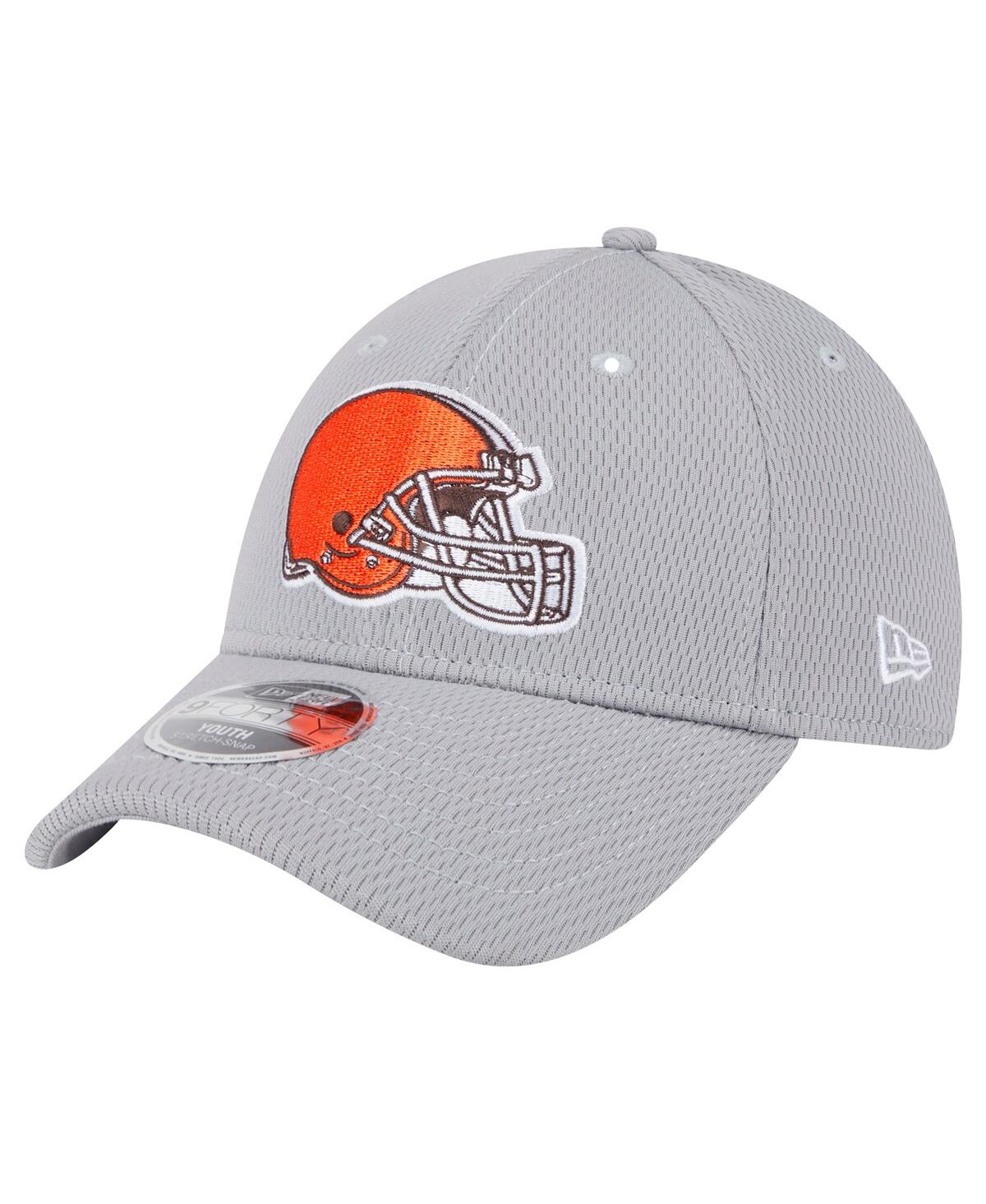 New Era Big Boys And Girls Gray Cleveland Browns Main 9forty Adjustable Hat In Gray