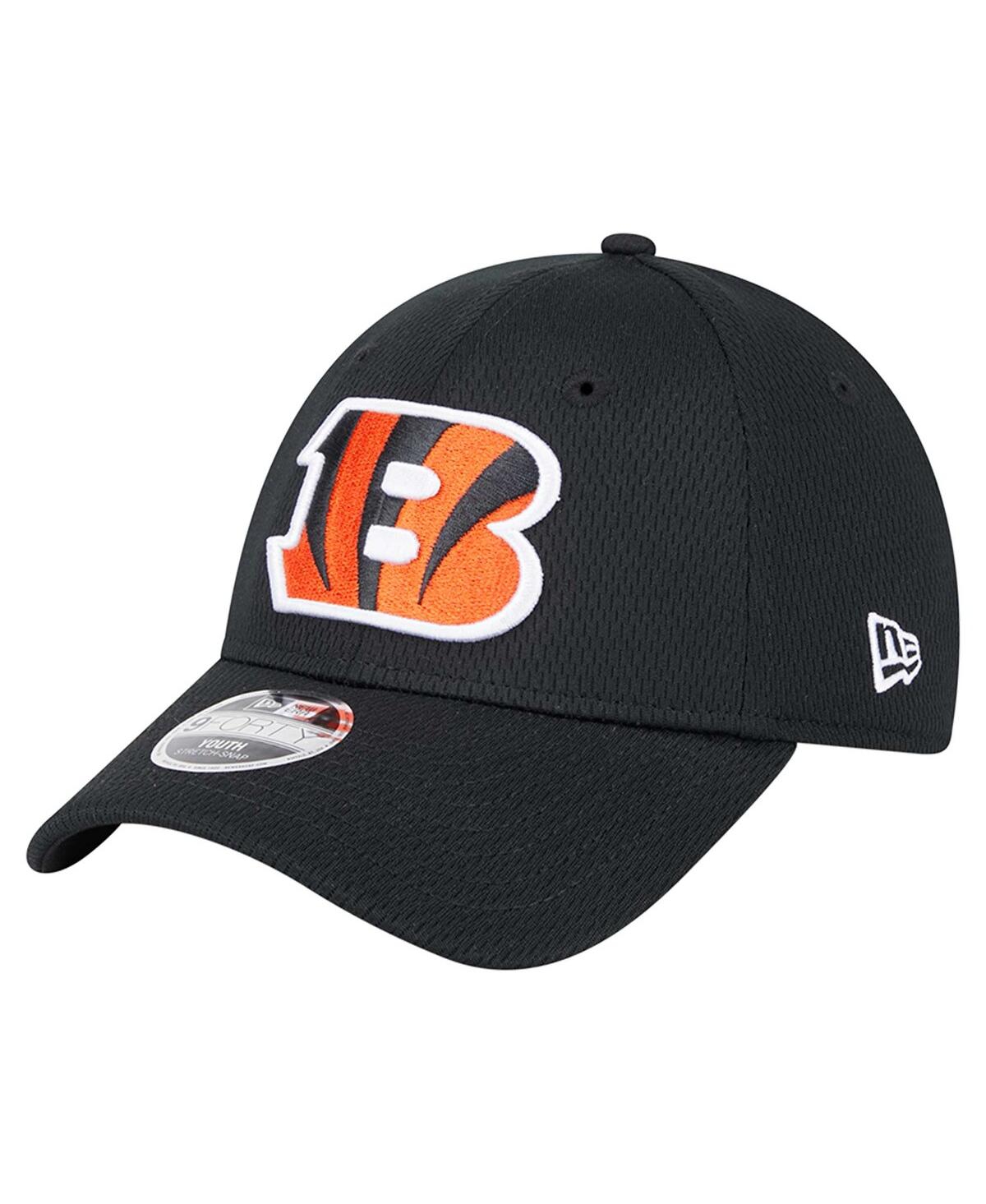 New Era Preschool Black Cincinnati Bengals Main 9forty Adjustable Hat In Black