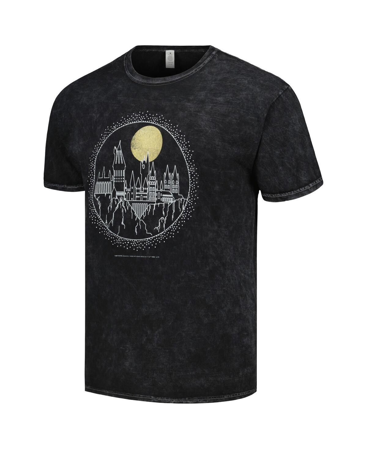 Mad Engine Men's And Women's Black Harry Potter Hogwarts Line Art Graphic T-shirt In Black