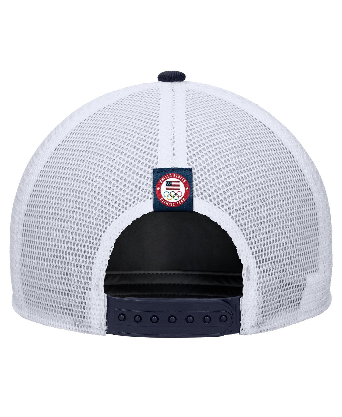 Nike Men's Navy Team Usa Rise Pinch Panel Trucker Adjustable Hat In Blue