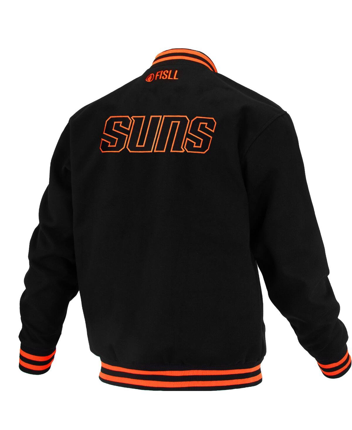 Fisll Men's And Women's Black Phoenix Suns Logo Man Shadow Collection Full-snap Varsity Jacket In Black