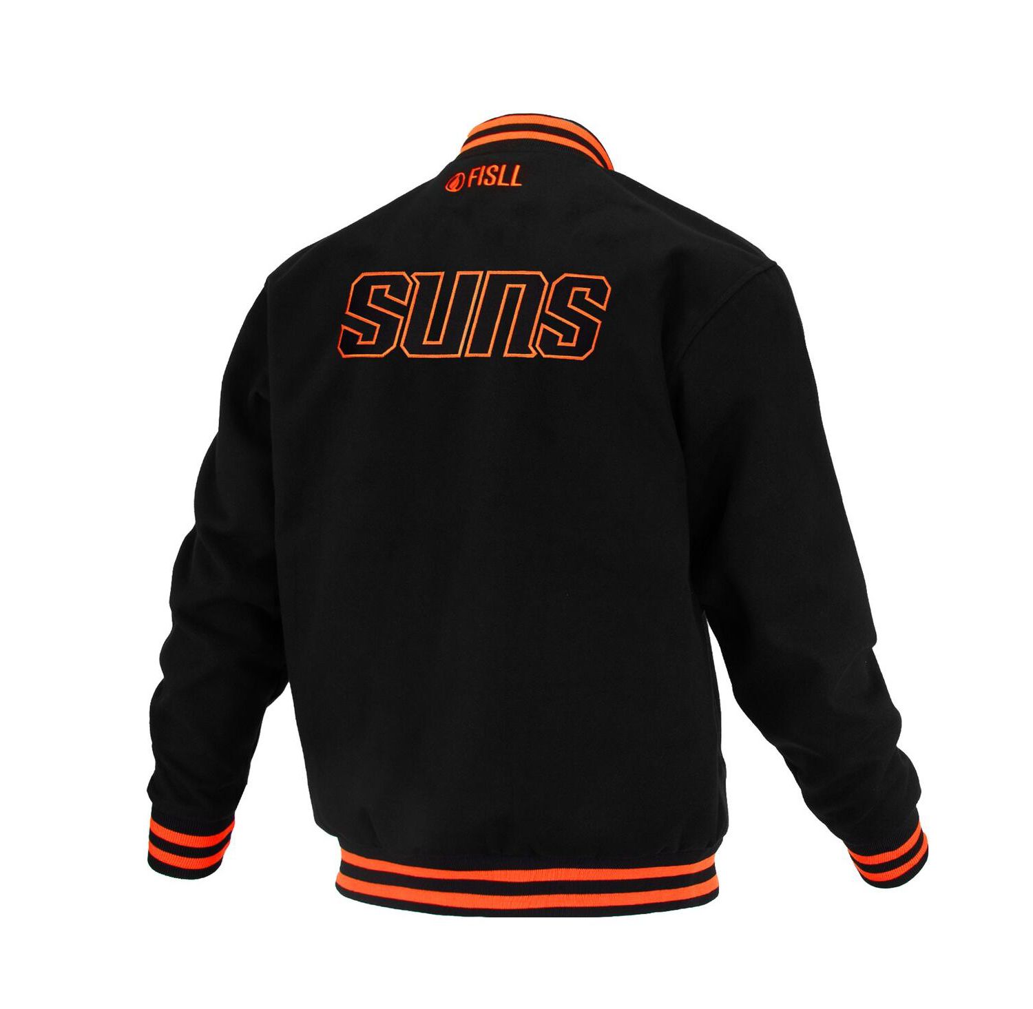 Men's and Women's Black Phoenix Suns Logo Man Shadow Collection Full-Snap Varsity Jacket