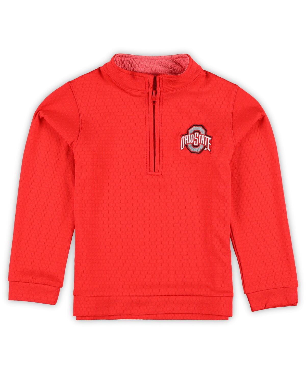 Garb Babies' Toddler Scarlet Ohio State Buckeyes Sterling Quarter-zip Pullover Hoodie In Red