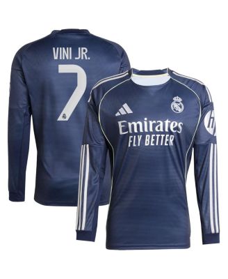 adidas - Men's Vini Jr. Blue Real Madrid 2025/26 Home Long Sleeve Replica Player Jersey