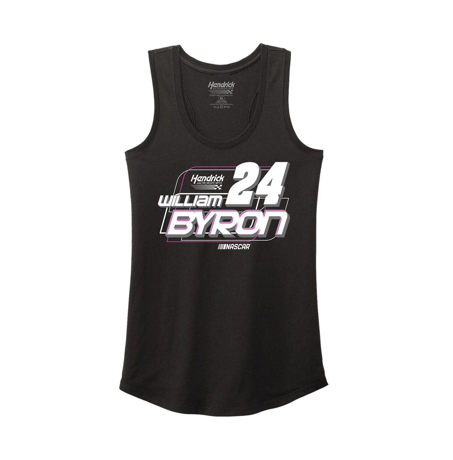 Женский топ Hendrick Motorsports Team Collection Black William Byron Name & Number Racerback Tri-Blend — фото 3