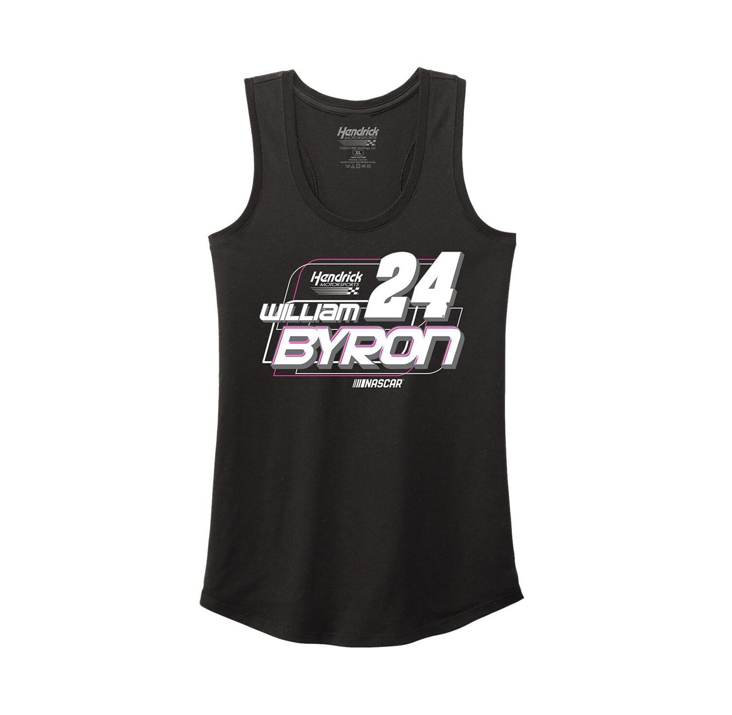 Women's Black William Byron Name & Number Racerback Tri-Blend Tank Top
