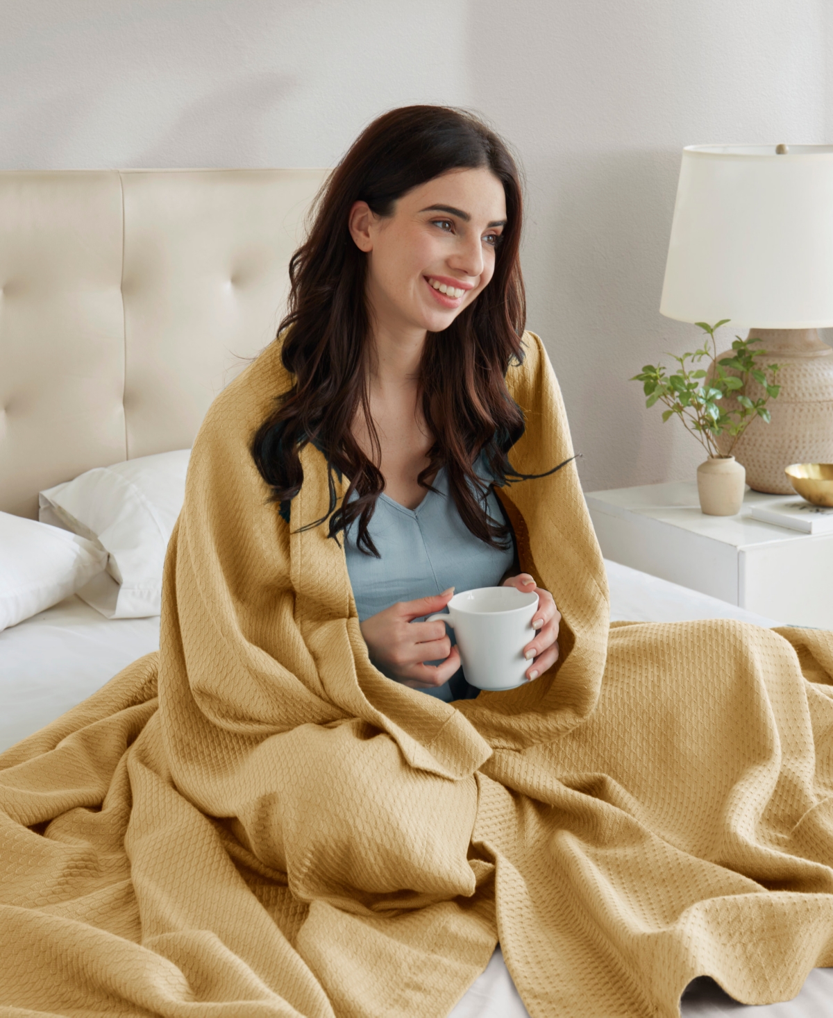 Madison Park Egyptian Cotton Blanket, King In Yellow
