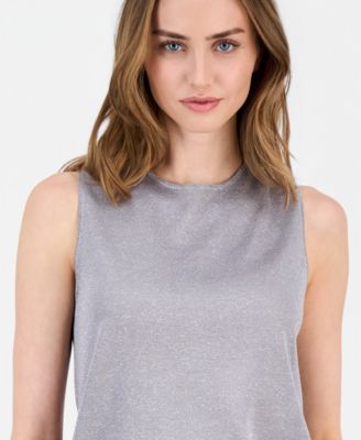 Women's Sleeveless Metallic Knit Top