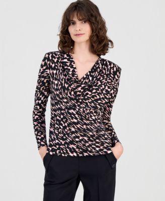 Anne Klein - Women's Printed Cowlneck Top