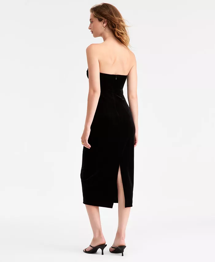 Women's Velvet Hardware Midi Dress - thumbnail 5