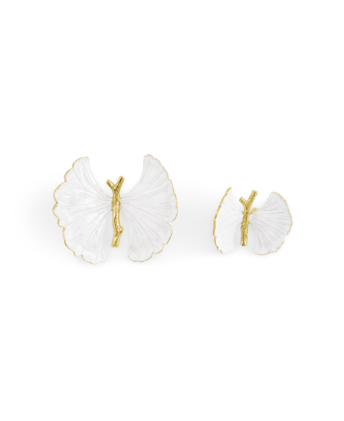 Michael Aram Butterfly Ginkgo Golden Decorative Objects, Set Of 2 In White
