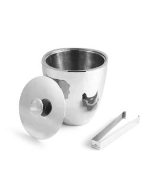 Reflective Ice Bucket with Tongs