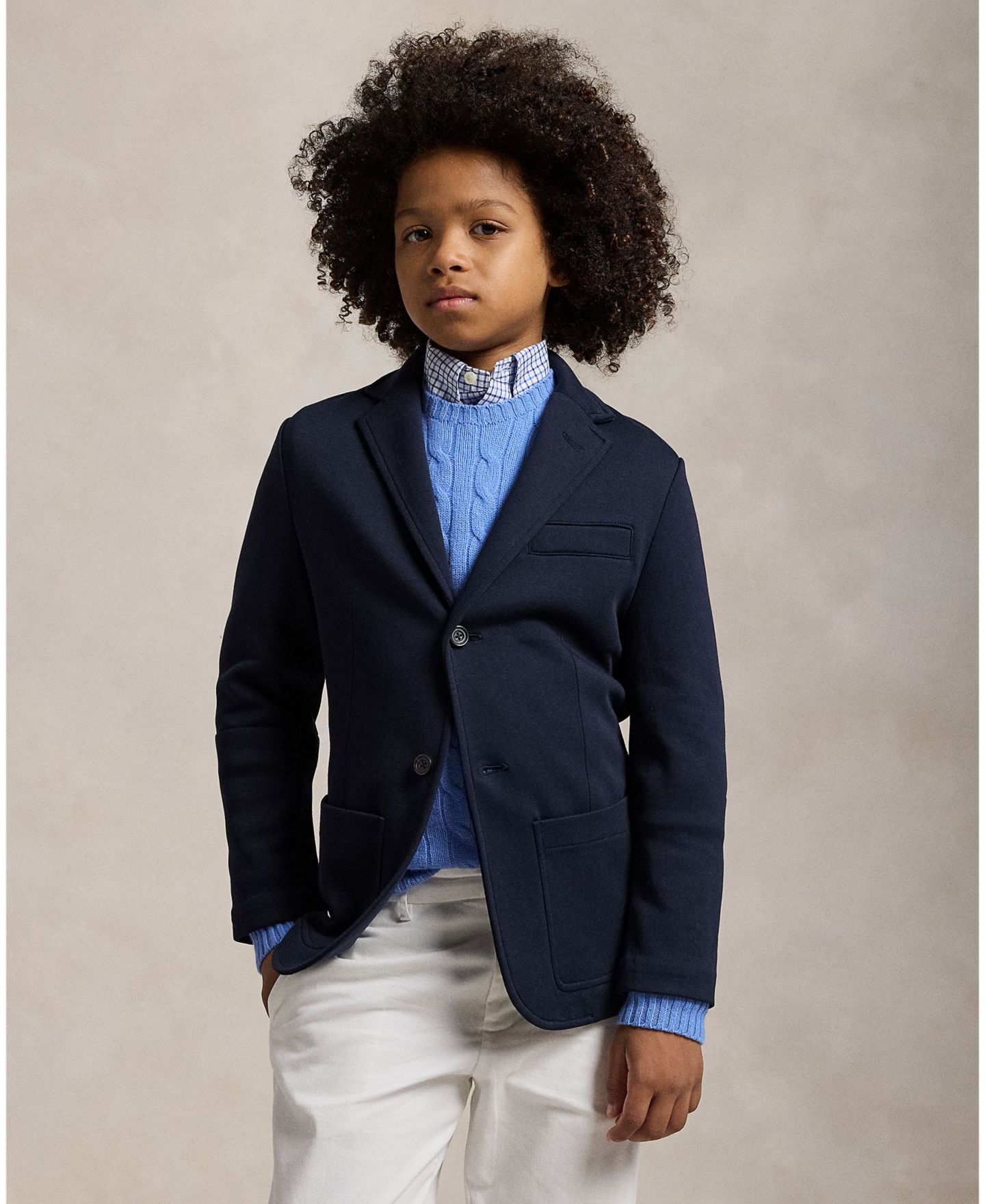 Куртка Polo Ralph Lauren Double-Knit Jacket для мальчиков, цвет: Тёмно-синий — фото 1