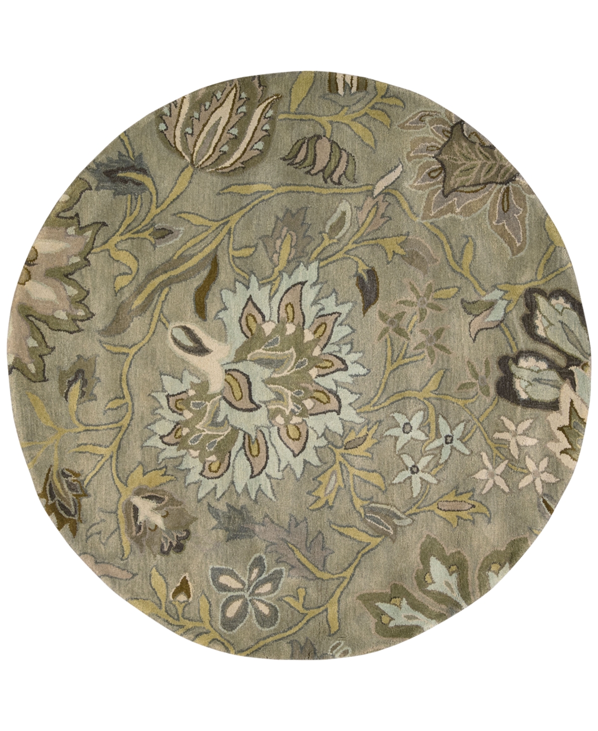 Nourison Home Rajah Tapestry Silver 8' Round Rug