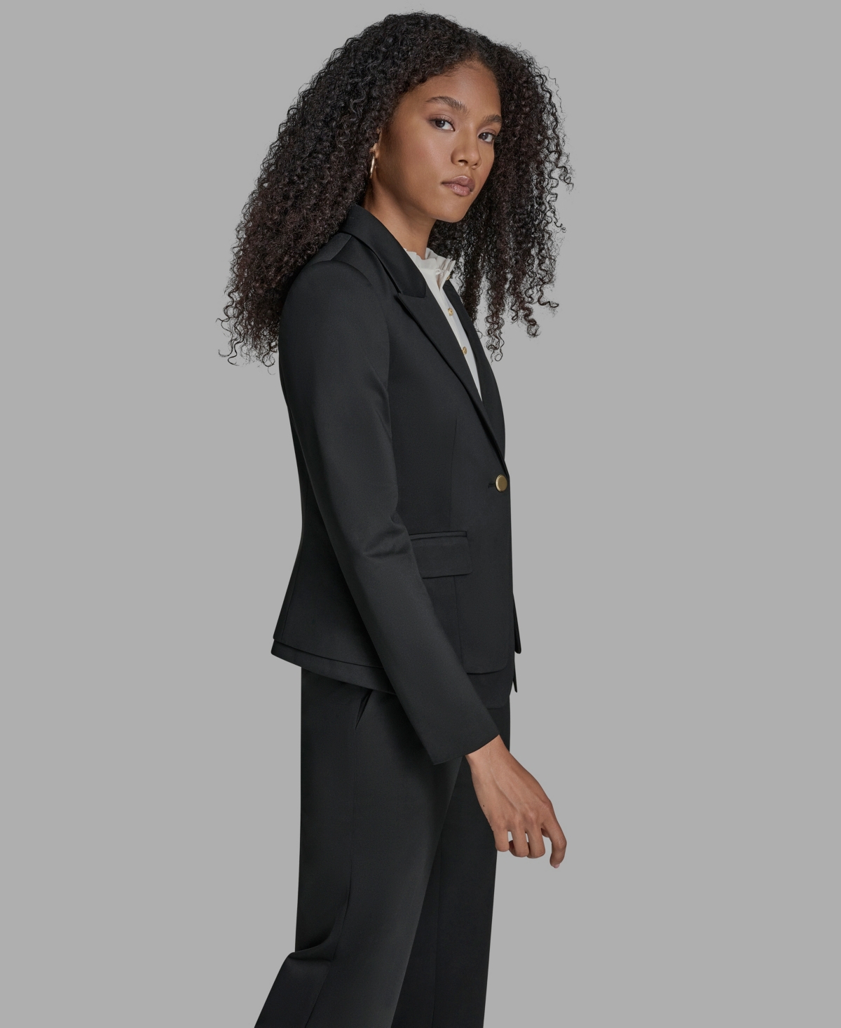 Bcbg Women's Padded Shoulder Open Front Jacket In Multi