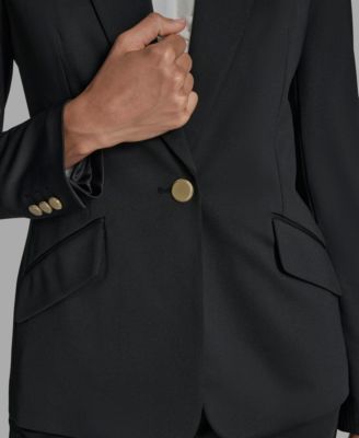 Women's Padded Shoulder One Button Jacket