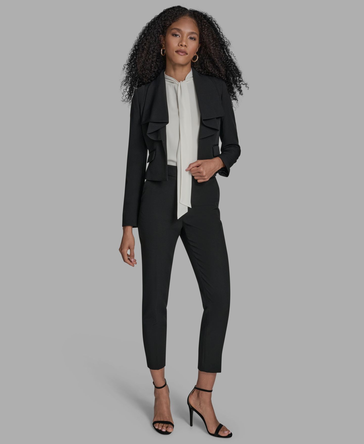 Женская куртка BCBG Collar Long Sleeve, цвет: Чёрный — фото 2