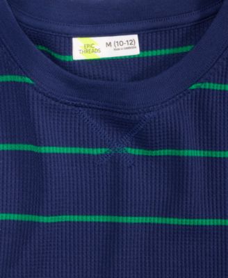 Boys' 5-20 Striped Thermal Crewneck T-Shirt, Macy's Exclusive