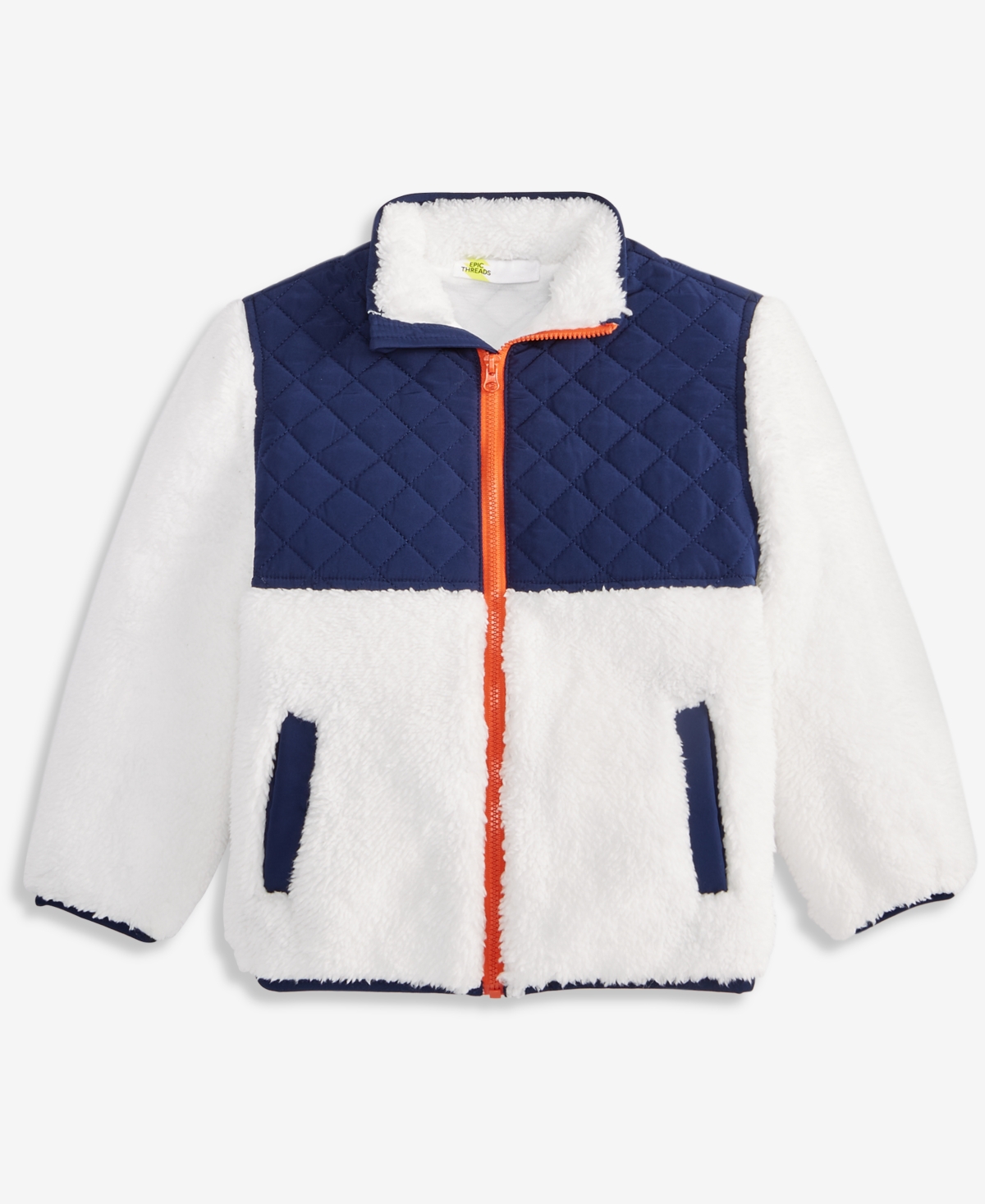 Epic Threads Babies' Boys Toddler 2t-4t Multi-color Faux-sherpa Long-sleeve Jacket, Macy's Exclusive In Blue