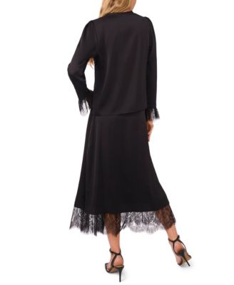 Women's Side Zipper Straight Midi Skirt