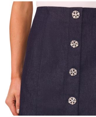 Women's Flap Welt Pockets Denim Mini Skirt