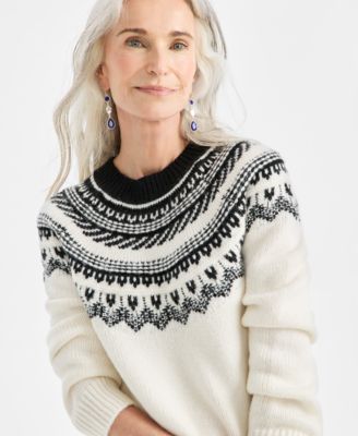 Women's Fair Isle Crewneck Sweater, Macy's Exclusive