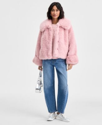 Women's Collared Faux-Fur Jacket, Macy's Exclusive