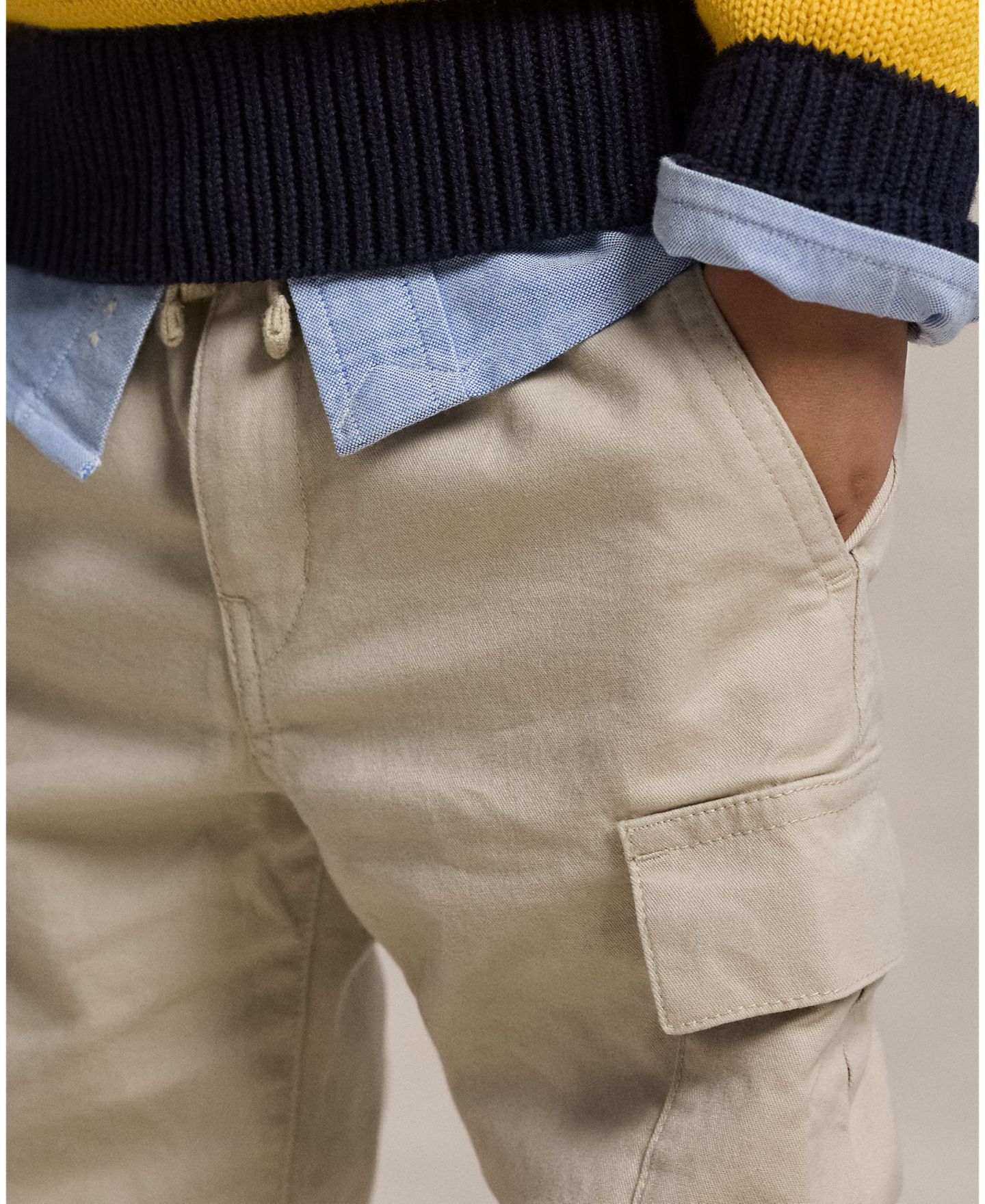 Брюки Polo Ralph Lauren Stretch Chino Cargo Pant для мальчиков, цвет: Серо-бежевый — фото 3