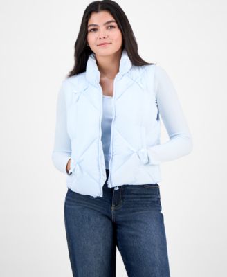 Juniors' Bow-Trim Puffer Vest