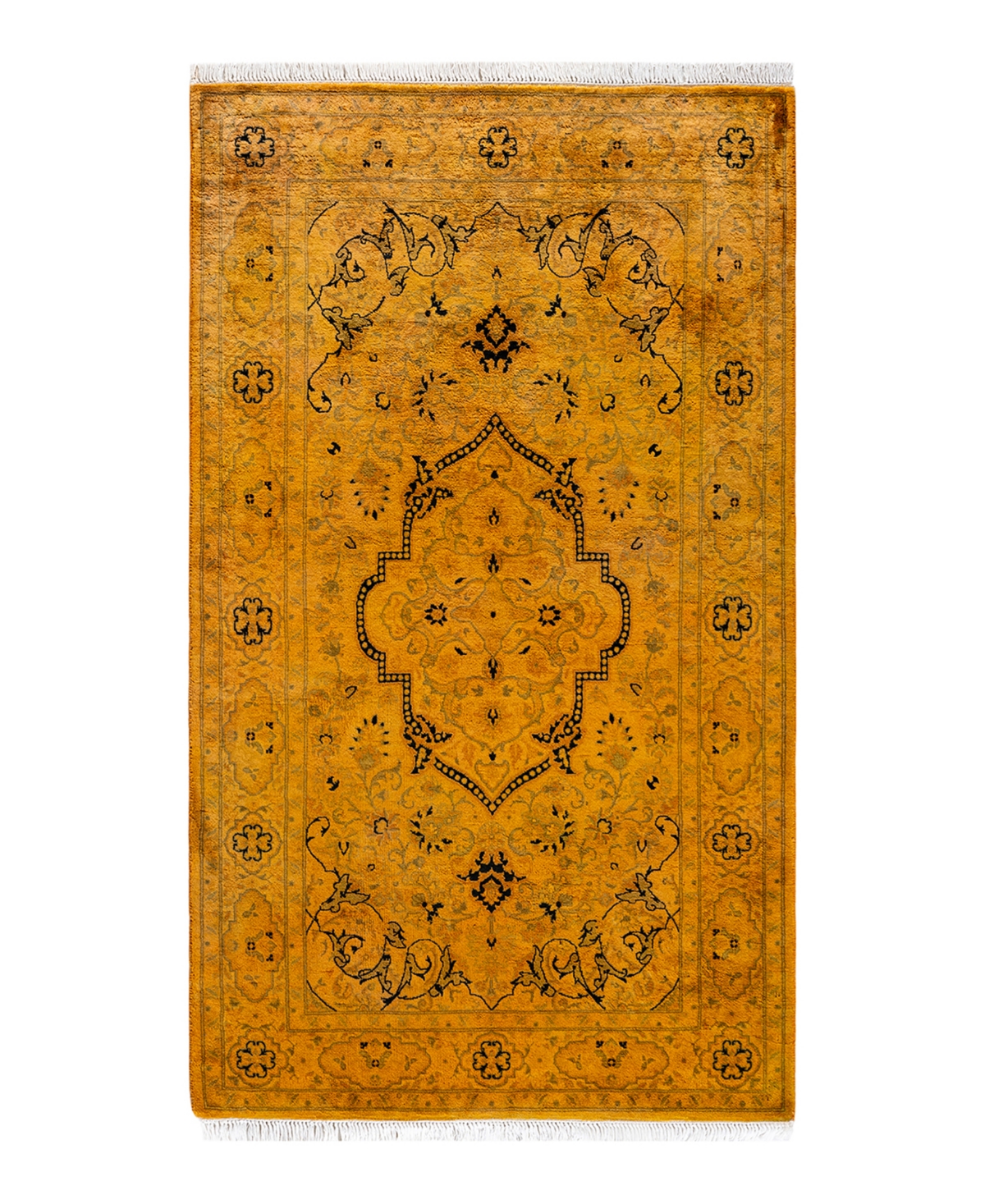 Adorn Hand Woven Rugs Fine Vibrance M1198 3'1"x5'3" Area Rug In Gold