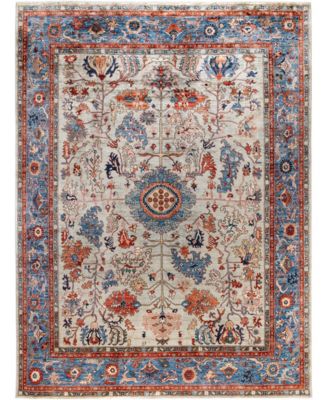 Adorn Hand Woven Rugs Serapi M0103 137 Rug Collection In Gray