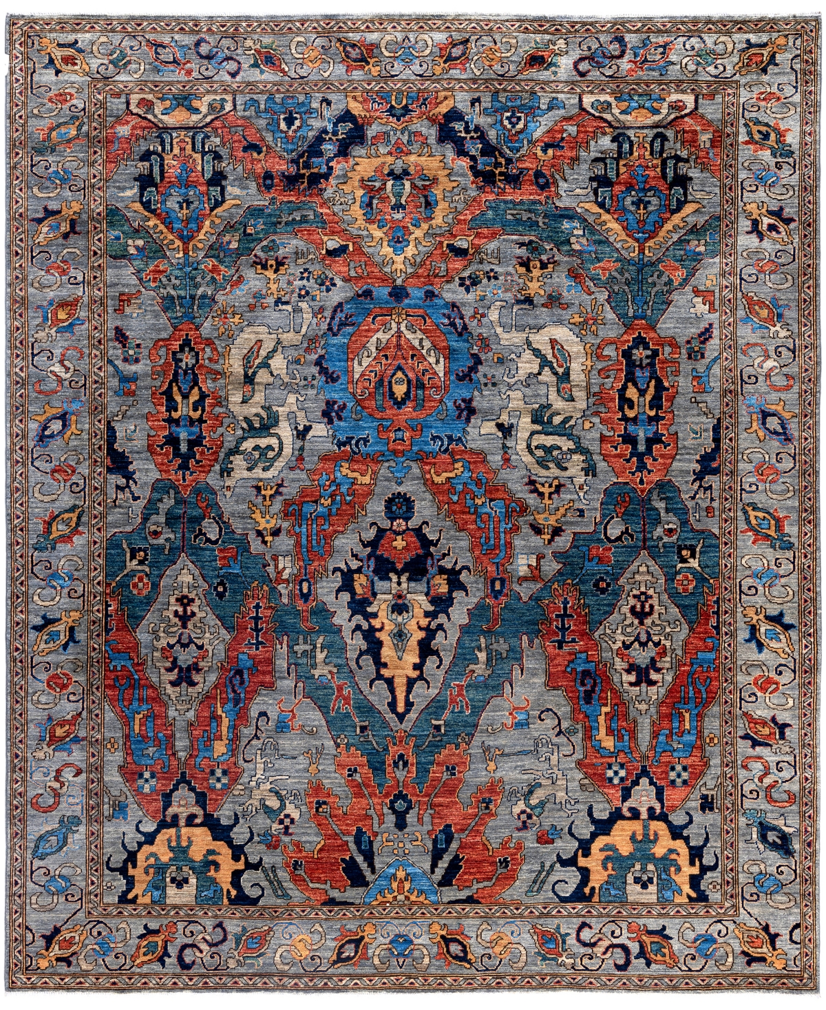 Adorn Hand Woven Rugs Serapi M0103-202 8'2"x9'10" Area Rug In Gray