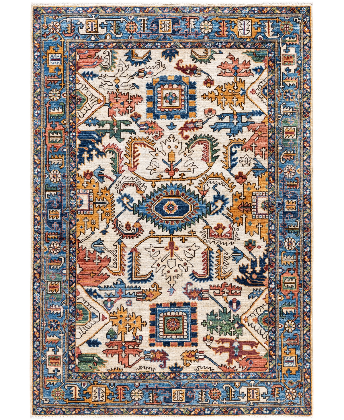 Adorn Hand Woven Rugs Serapi M0103-303 4'1"x6' Area Rug In White