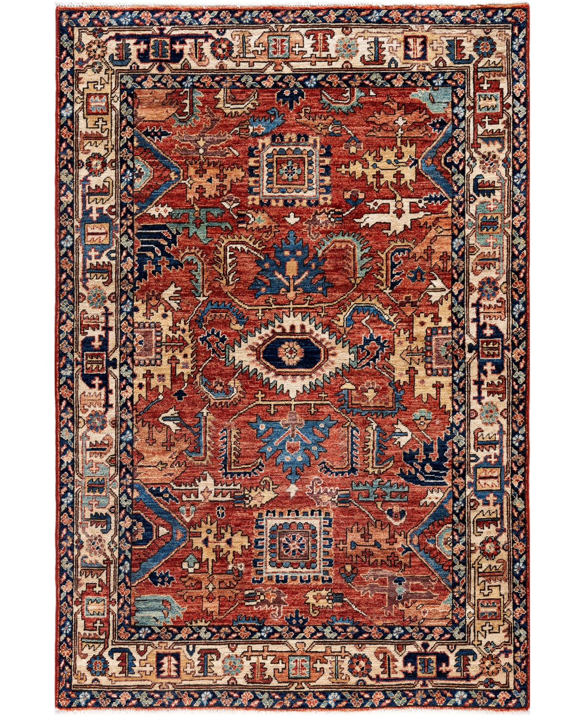 Adorn Hand Woven Rugs Serapi M0103-313 4'2"x6'3" Area Rug In Red