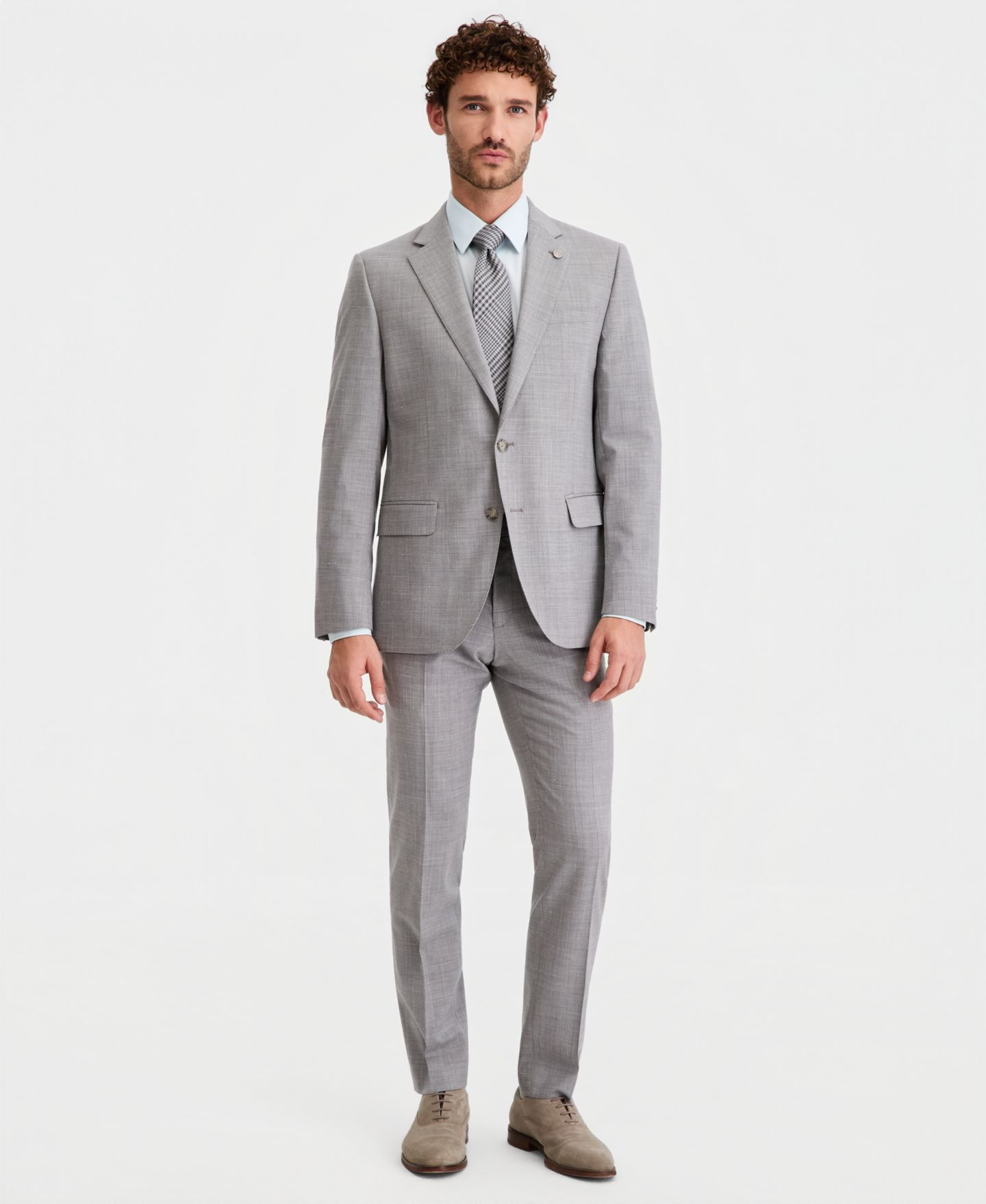 Мужские куртки Ted Baker Modern-Fit Wool-Blend Suit Separates, цвет: Светлый серый — фото 2
