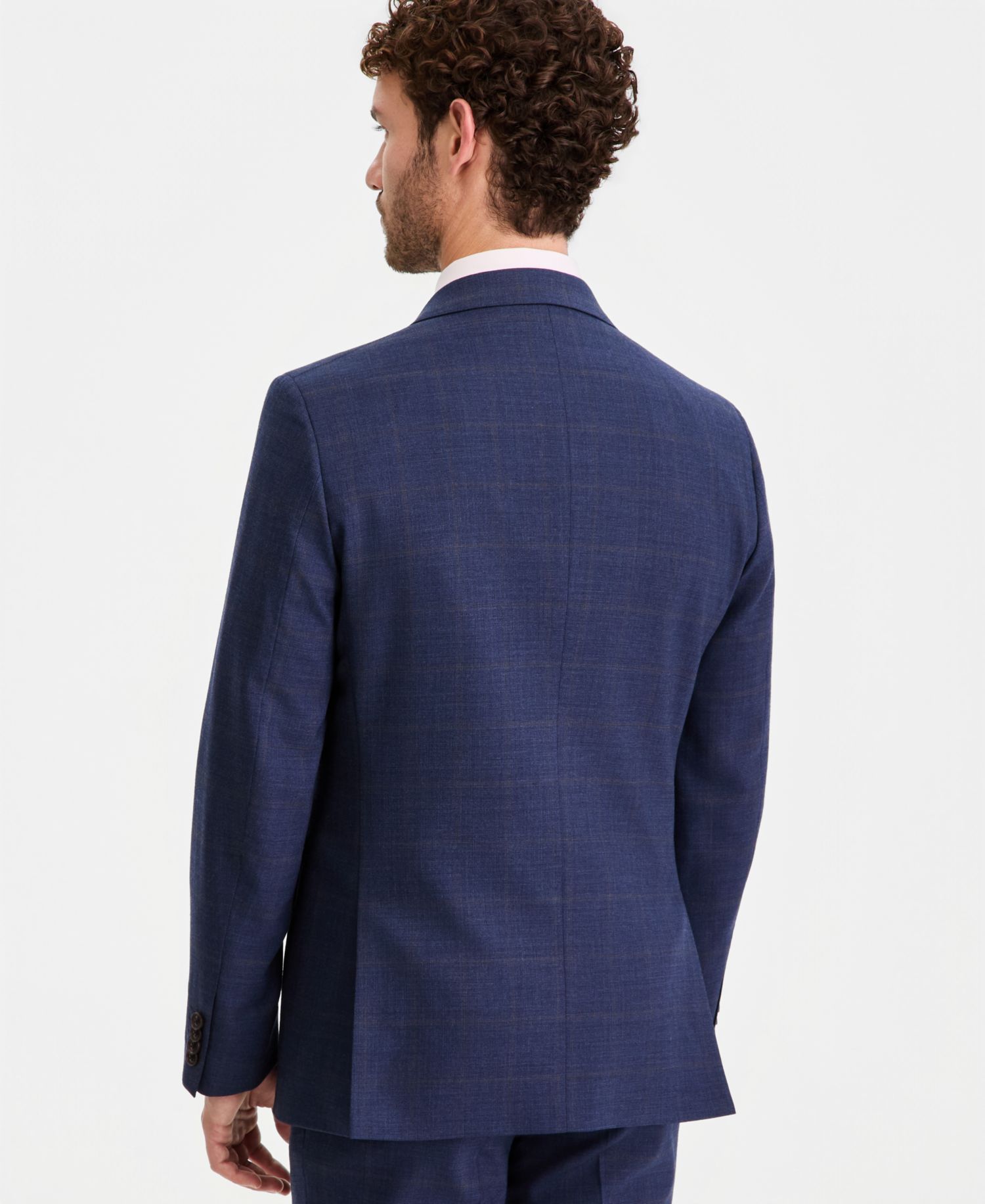 Men's Modern-Fit Wool-Blend Windowpane Suit Separates Jacket
