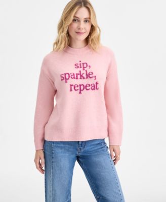 On 34th - Women's Sip Sparkle Repeat Crewneck Sweater
