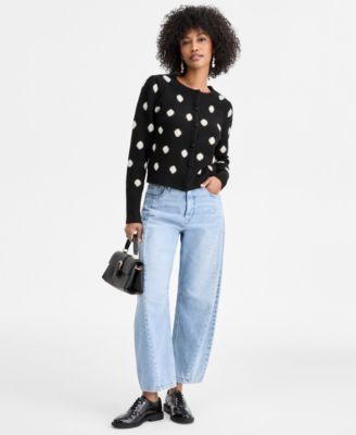 Women's Long-Sleeve Eyelash Dot Cardigan Sweater, Macy's Exclusive