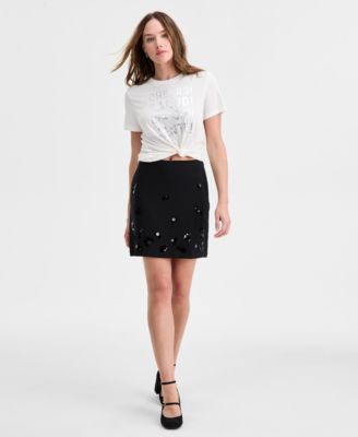 On 34th - Women's Paillette Cluster Mini Skirt