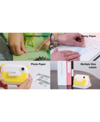 Camera Insta Wi 4-in-1 Instant Print Camera and Label Maker for Kids 12MP Photos, 1080P Video, 32GB microSD, for Age 5-15 (Yellow)