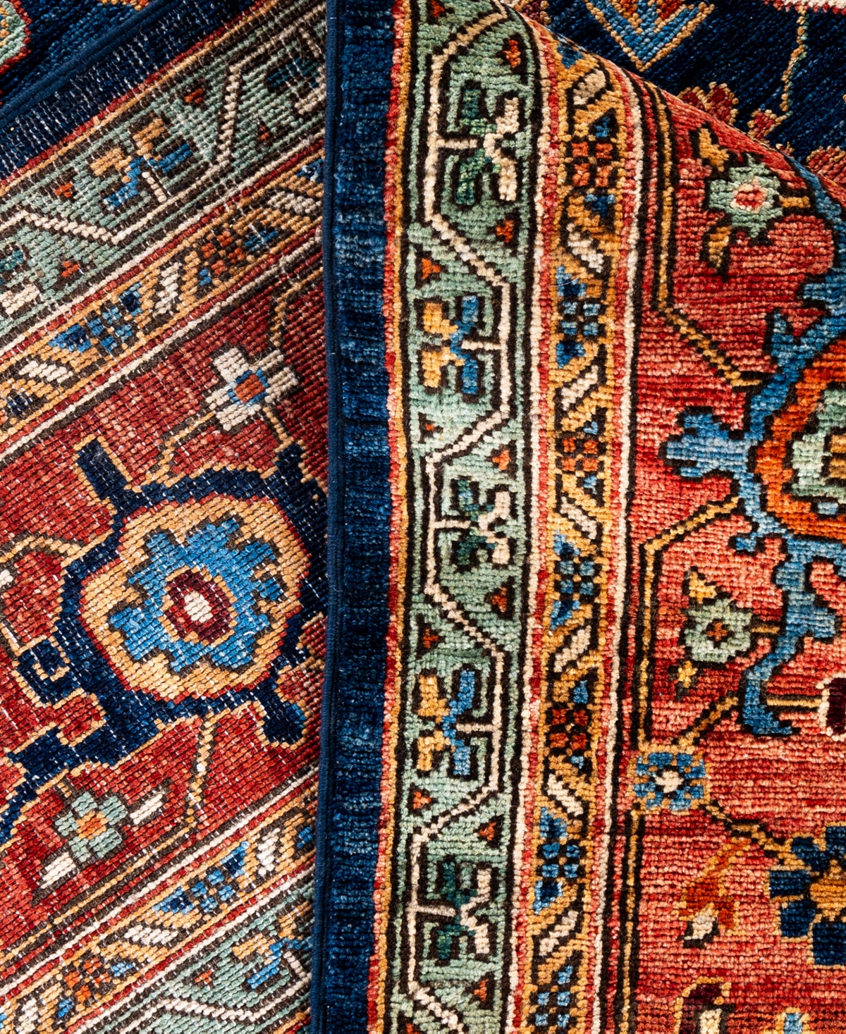 Adorn Hand Woven Rugs Serapi M0103-142 9'2"x11'9" Area Rug In Blue