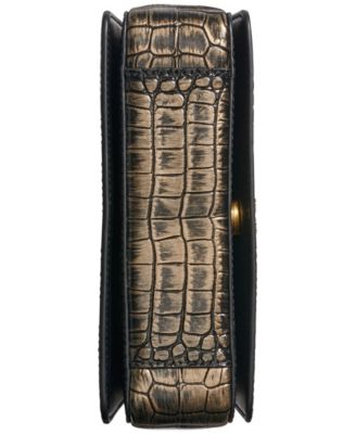 Jericho Metallic Croc Convertible Shoulder Bag