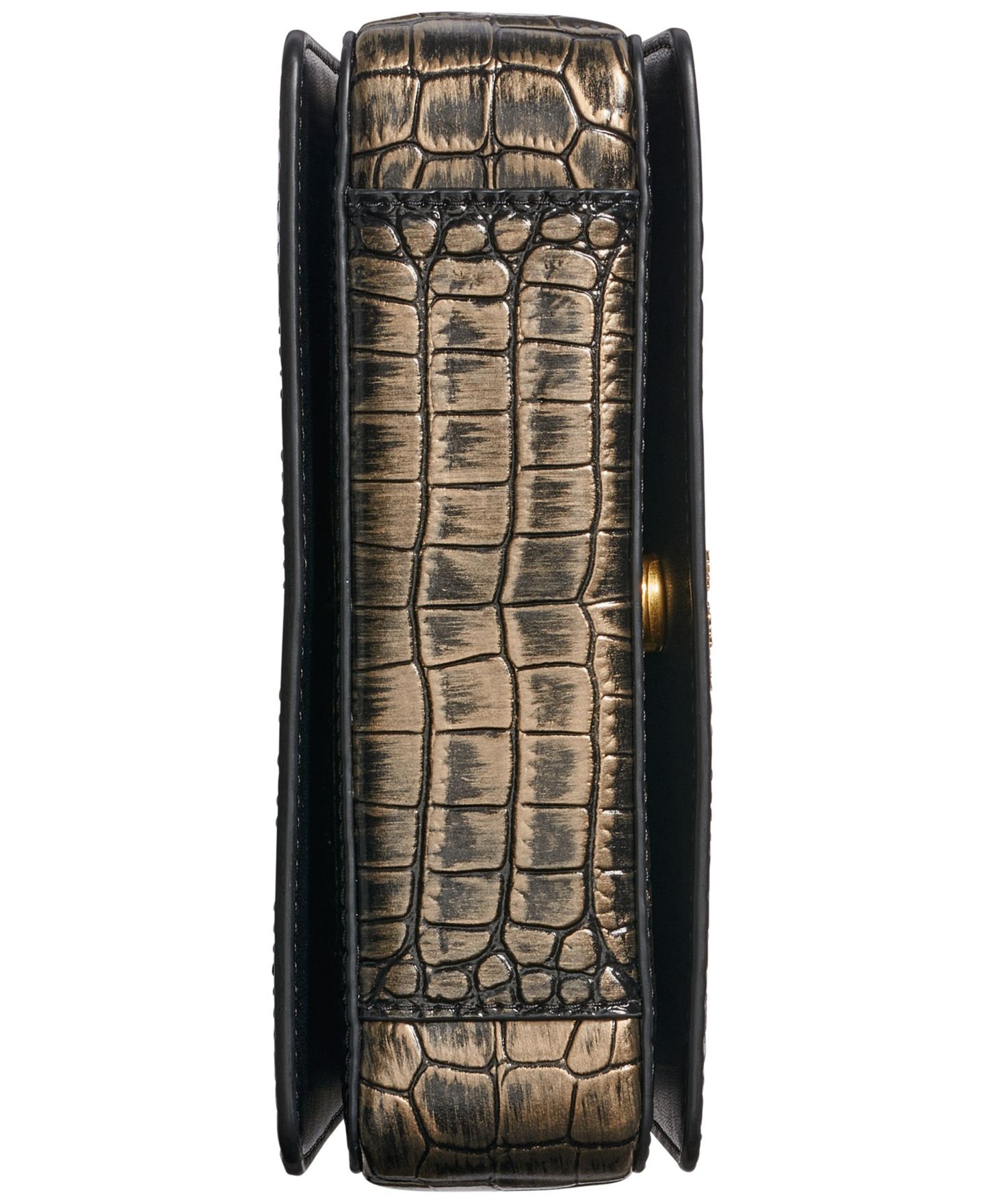 Женская сумка на плечо Donna Karan New York Jericho из металлизированной кожи, цвет: Чёрный / Золотой — фото 5