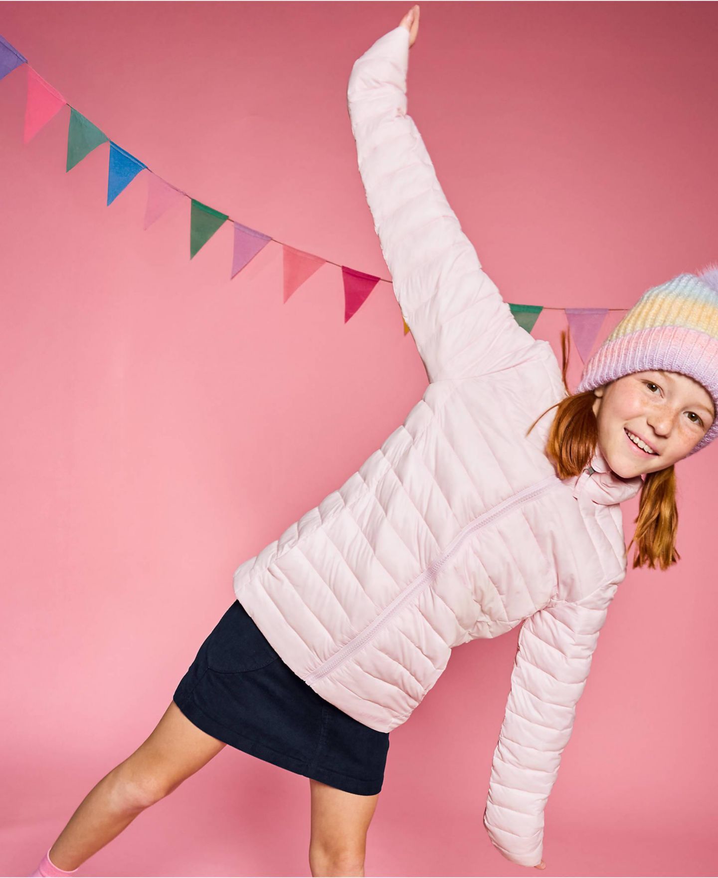 Куртка Lands' End Husky FeatherFree Insulated Packable для девочек, цвет: Розовый — фото 1
