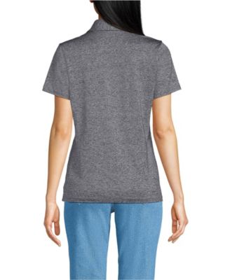 Women's Rapid Dry Short Sleeve Space Dye Sport Neck Polo Shirt