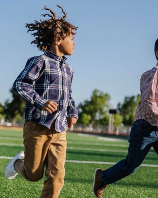 Boys Stretch Poplin Long Sleeve Button Down Shirt