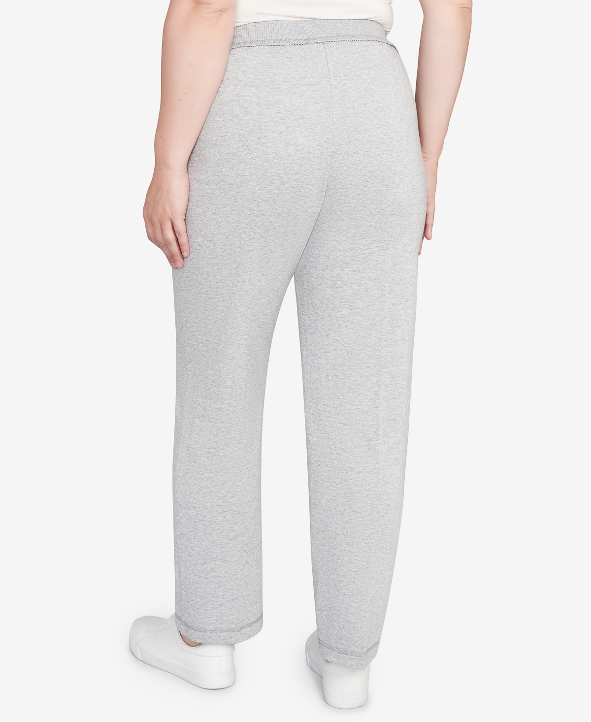 Alfred Dunner Petite Casual Vibe Cozy Medium Length Slant Pocket Pants In Gray