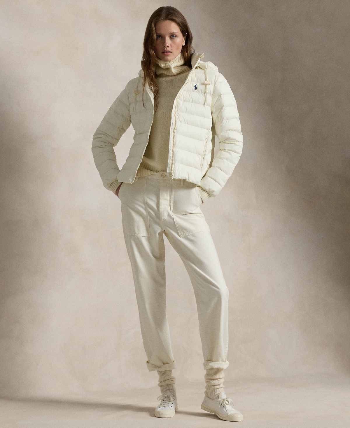 Polo Ralph Lauren Women's Water-resistant Packable Hooded Jacket In Neutral